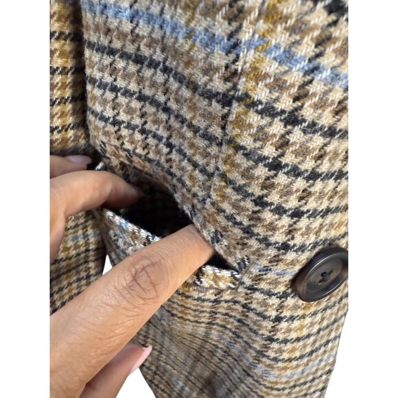 Gap Womens Houndstooth Plaid Blazer Size 2 Button Closure Beige & Black Pattern - Picture 11 of 12